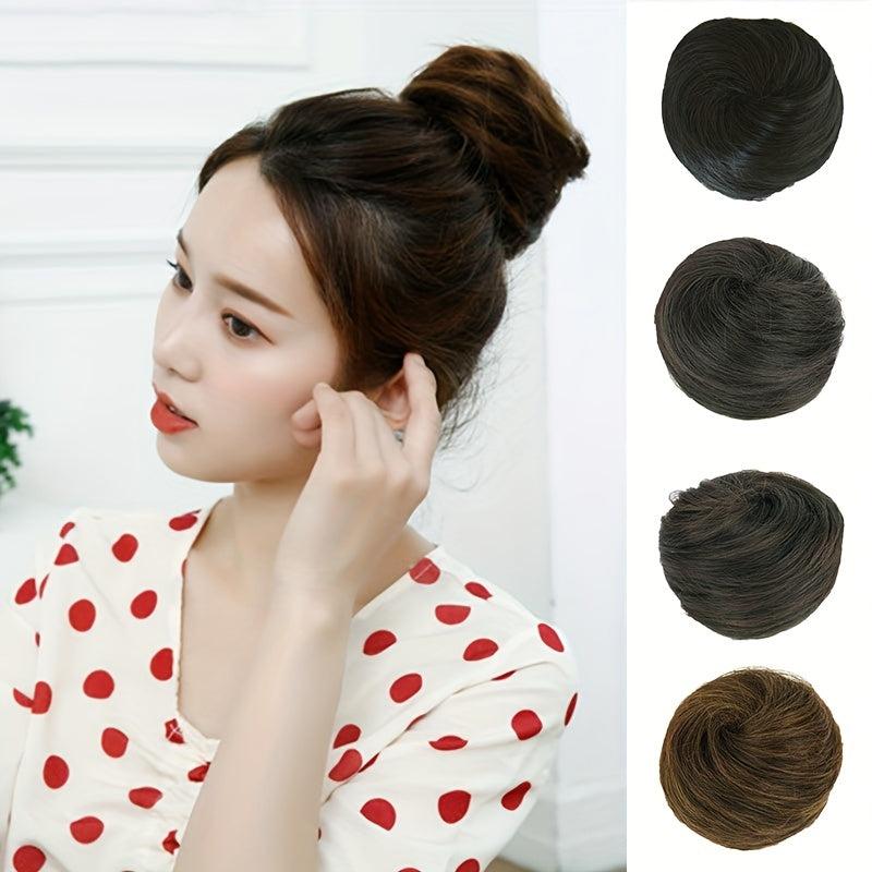 Drawstring Donut Hair Buns Clip-In Extensions for Daily Use