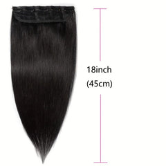 100% Human Hair Clip In Extensions 5 Clips Natural Straight Hair for Women