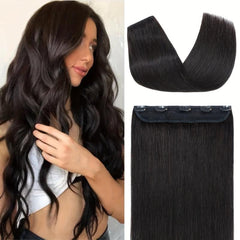 100% Human Hair Clip In Extensions 5 Clips Natural Straight Hair for Women