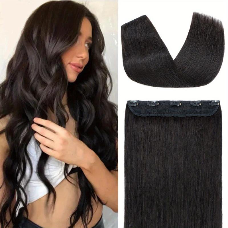 100% Human Hair Clip In Extensions 5 Clips Natural Straight Hair for Women