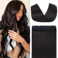 100% Human Hair Clip In Extensions 5 Clips Natural Straight Hair for Women