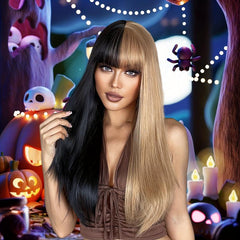66 04 Cm Brown Wig With Highlights Long Straight Hair Replacement Wig
