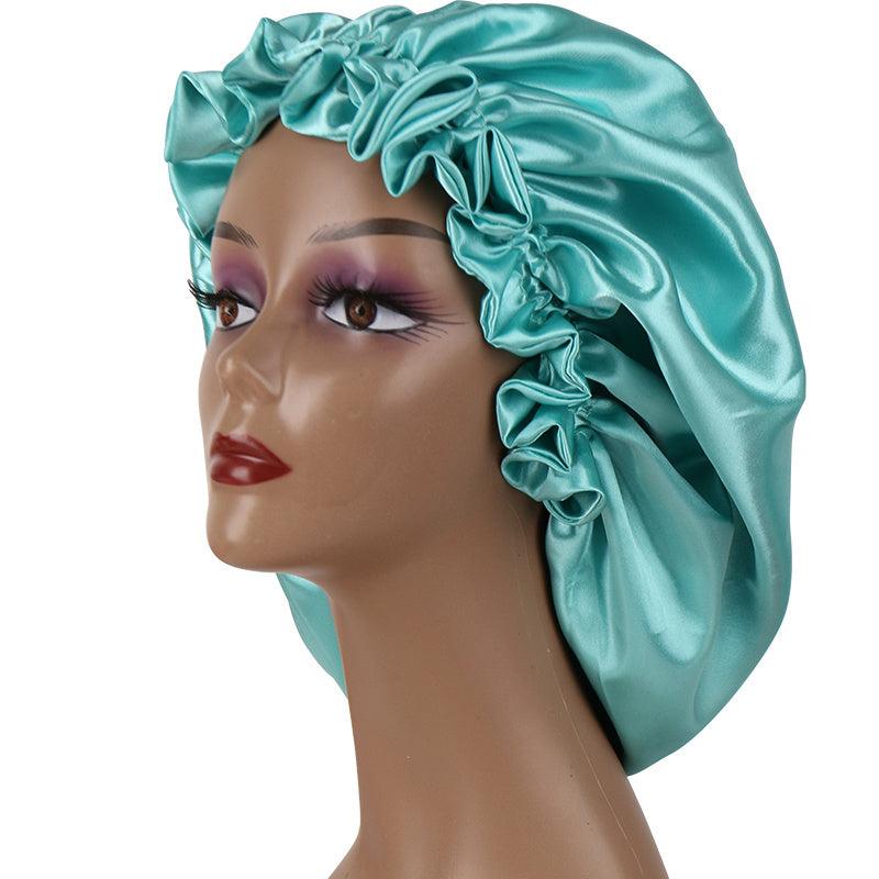 Double Layer Silk Satin Bonnet for Women Large Size Sleep Cap