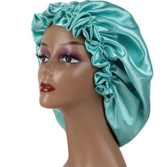 Double Layer Silk Satin Bonnet for Women Large Size Sleep Cap