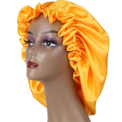 Double Layer Silk Satin Bonnet for Women Large Size Sleep Cap