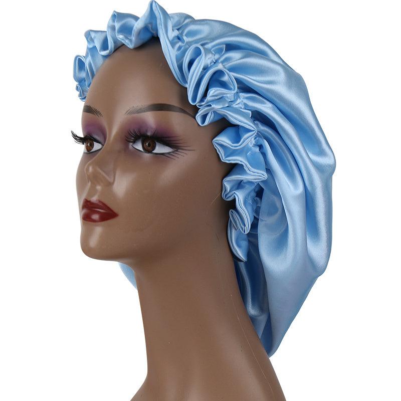 Double Layer Silk Satin Bonnet for Women Large Size Sleep Cap