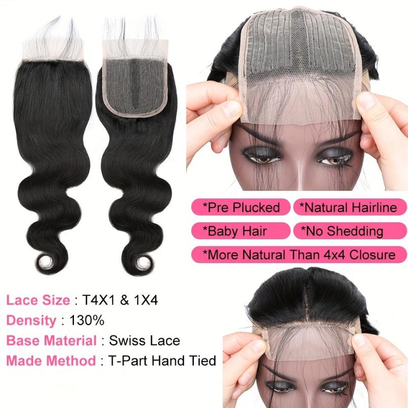 Brazilian Body Wave T 4x4 Lace Closure Middle Part