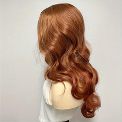 Orange Long Wavy Wig Synthetic Anime Cosplay Halloween Party Wig