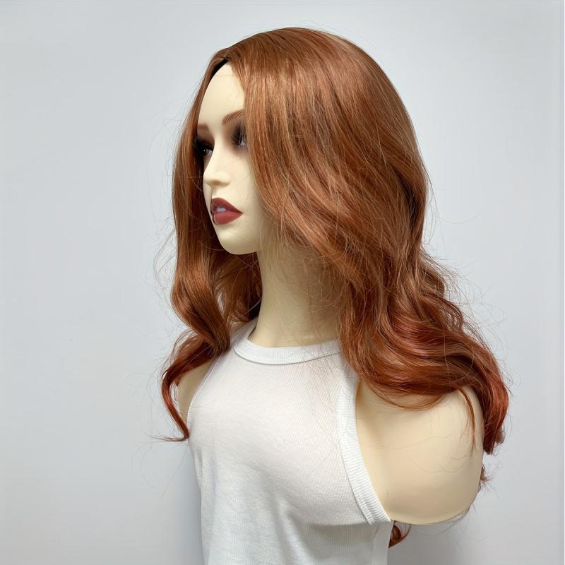 Orange Long Wavy Wig Synthetic Anime Cosplay Halloween Party Wig