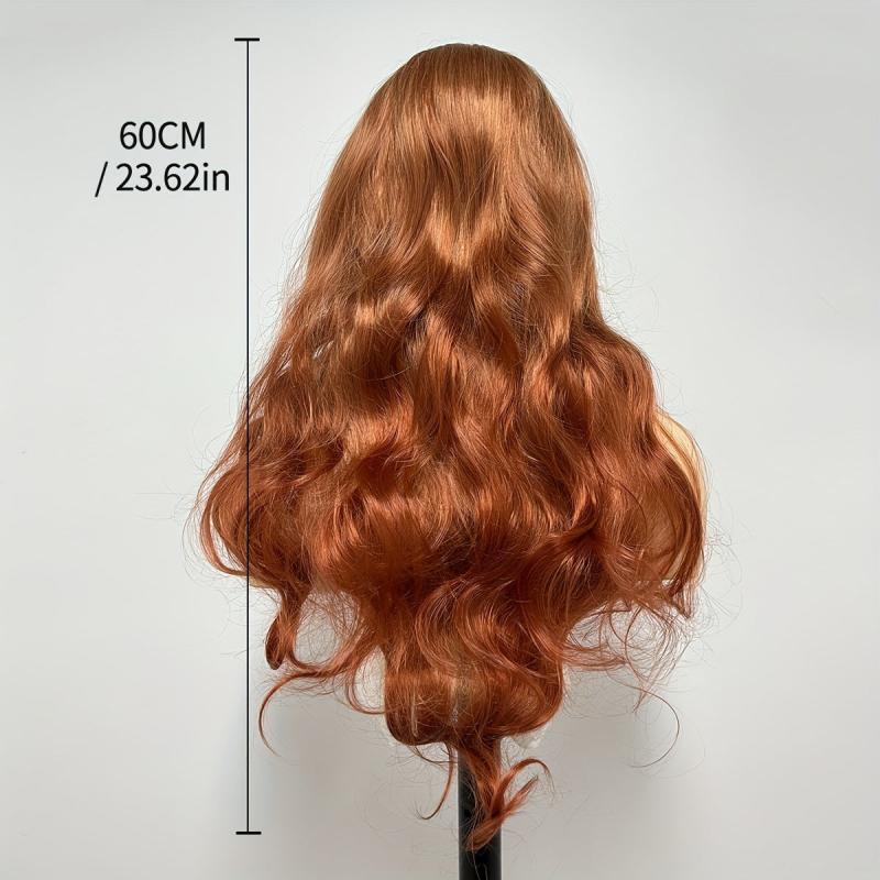Orange Long Wavy Wig Synthetic Anime Cosplay Halloween Party Wig