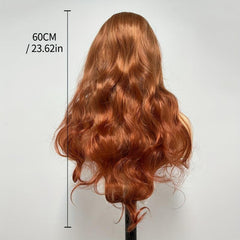 Orange Long Wavy Wig Synthetic Anime Cosplay Halloween Party Wig
