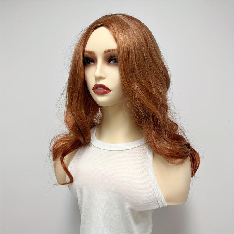 Orange Long Wavy Wig Synthetic Anime Cosplay Halloween Party Wig