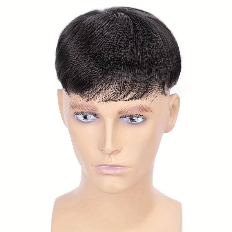 Men's Topper With Hair Bangs Human Hair Clip In Hair Extensions