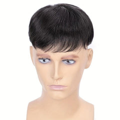 Men's Topper With Hair Bangs Human Hair Clip In Hair Extensions