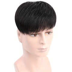 Men's Topper With Hair Bangs Human Hair Clip In Hair Extensions