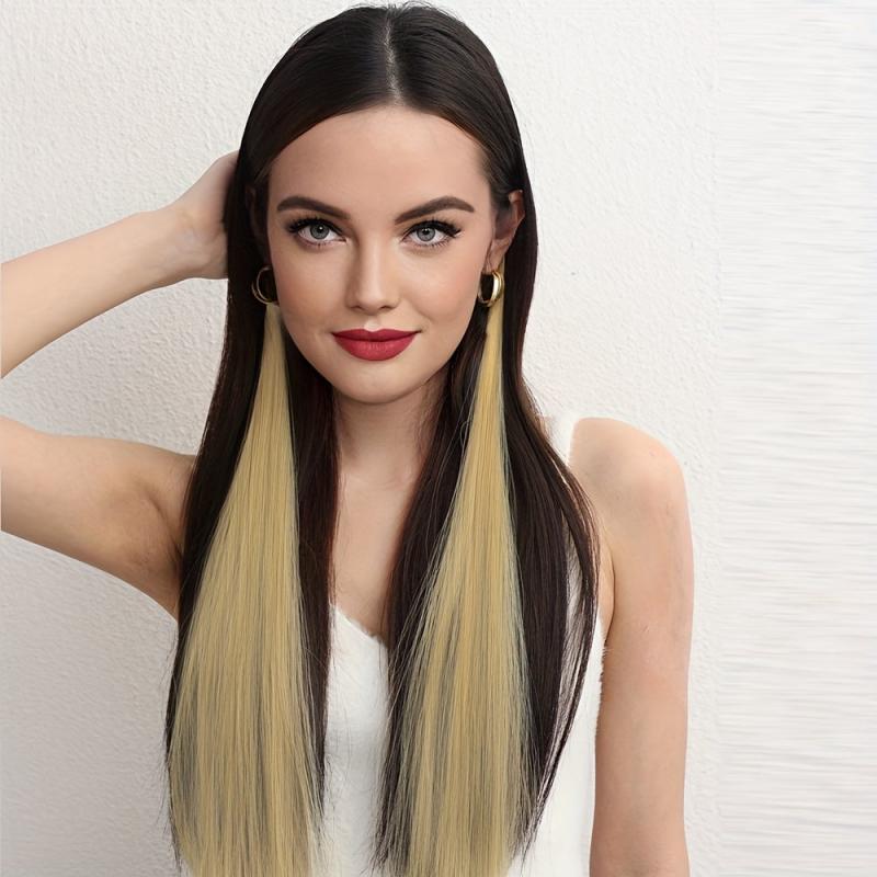 60 96 Cm Clip In Hair Extensions Party Highlights Streaks