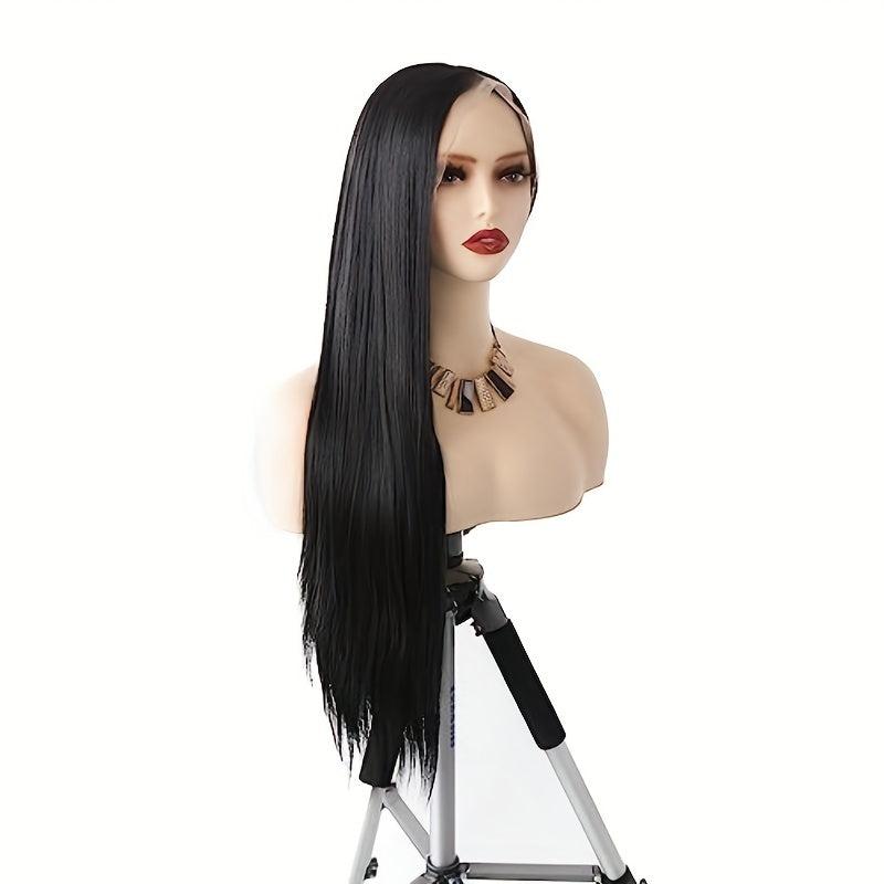 Long Straight Lace Front Wig Middle Part Synthetic Cosplay Daily Party Wig