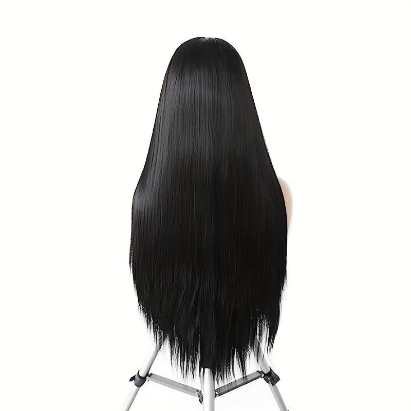 Long Straight Lace Front Wig Middle Part Synthetic Cosplay Daily Party Wig