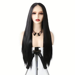 Long Straight Lace Front Wig Middle Part Synthetic Cosplay Daily Party Wig