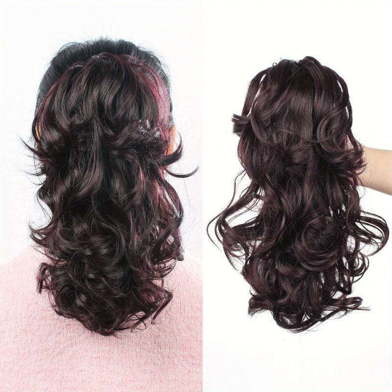 30 48 Cm Wavy Curly Ponytail Extensions Synthetic Claw Clip In Hair Extensions