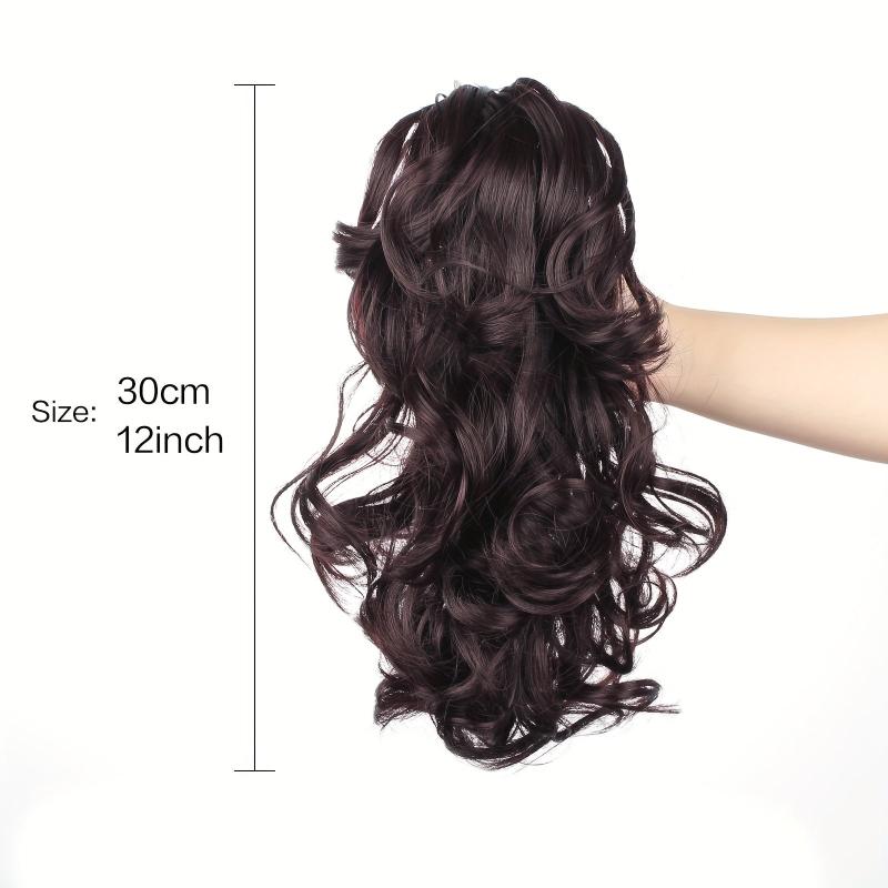 30 48 Cm Wavy Curly Ponytail Extensions Synthetic Claw Clip In Hair Extensions