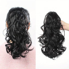 30 48 Cm Wavy Curly Ponytail Extensions Synthetic Claw Clip In Hair Extensions