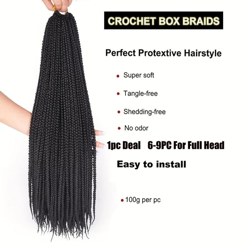 Crochet Braids Box Braid 50 Long Synthetic Hair Extensions 3S Crochet Braid Hair
