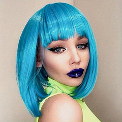 Short Bob Wigs with Bangs for Women - Synthetic Heat Resistant Hair Wigs