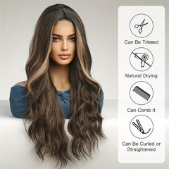 66 cm Curly Wave Lace Front Hair Wigs for Women Girls