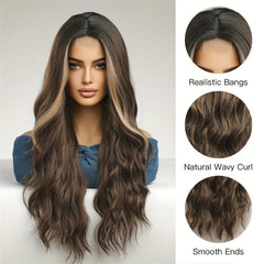 66 cm Curly Wave Lace Front Hair Wigs for Women Girls