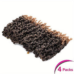 4pack 10inch Short Curly Spring Pre-twisted Braids Crochet Hair Extensions