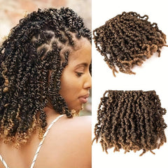4pack 10inch Short Curly Spring Pre-twisted Braids Crochet Hair Extensions