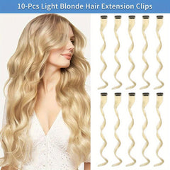 10pcs Long Curly Wavy Hair Pieces Y2K Party Highlights Clip In Hair Extensions