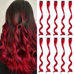 10pcs Long Curly Wavy Hair Pieces Y2K Party Highlights Clip In Hair Extensions