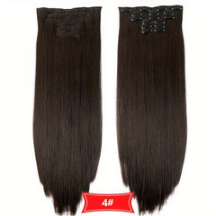 6pcs Straight Hair Extensions 16 Clips Synthetic Fiber Natural Hairpieces