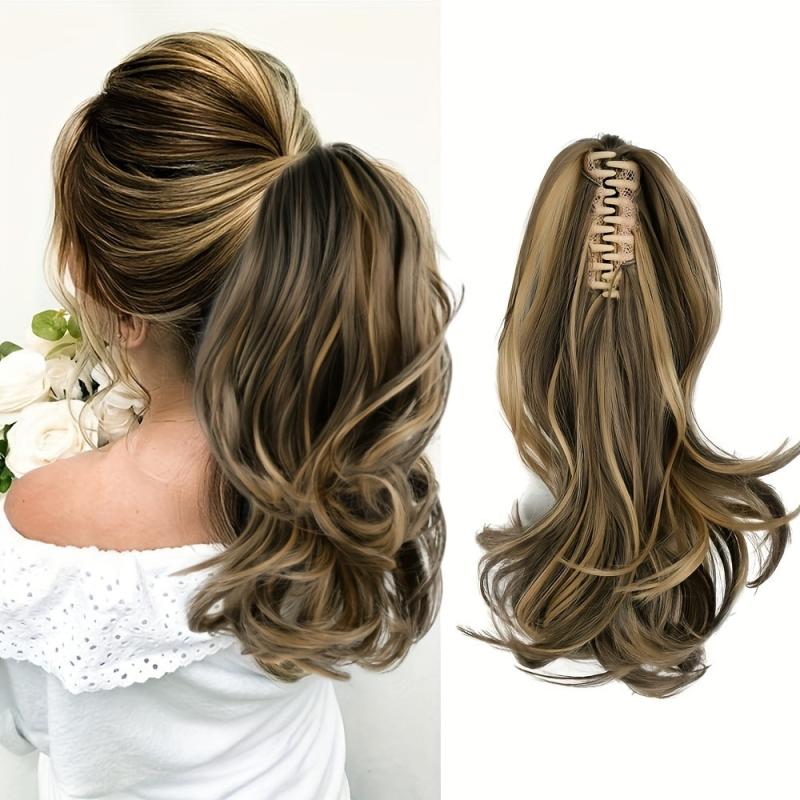 Curly Drawstring Claw Clip Ponytail Extension for Women