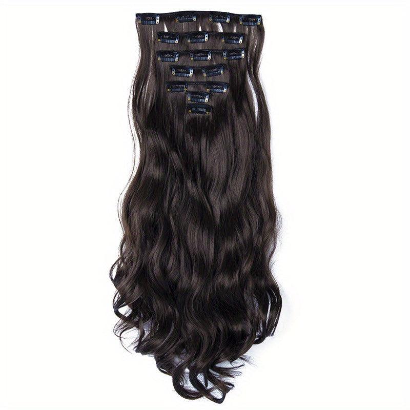 7pcs Clip-In Curly Wavy Hair Extensions 55-88cm Long