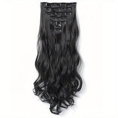 7pcs Clip-In Curly Wavy Hair Extensions 55-88cm Long