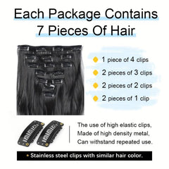 7pcs Clip-In Curly Wavy Hair Extensions 55-88cm Long