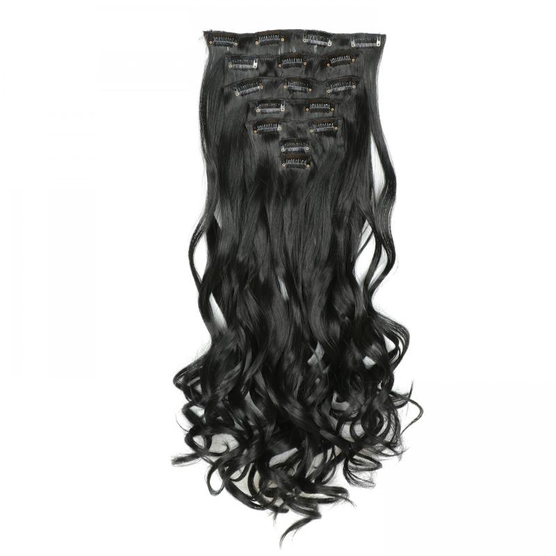7pcs Clip-In Curly Wavy Hair Extensions 55-88cm Long
