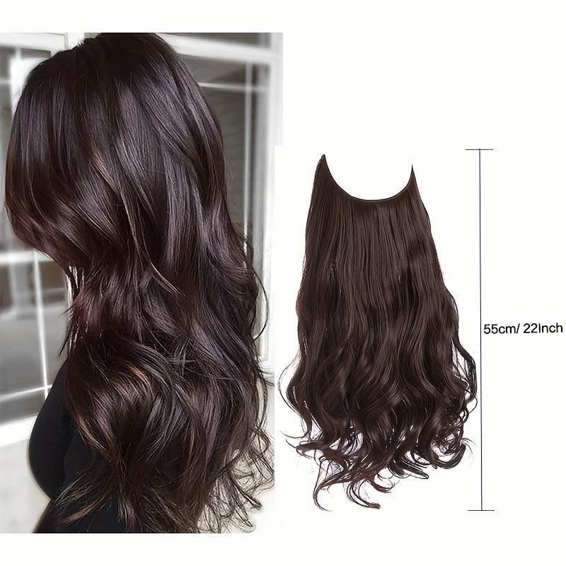 Long Wavy Curly Synthetic Hair Extension with Adjustable Transparent Headband