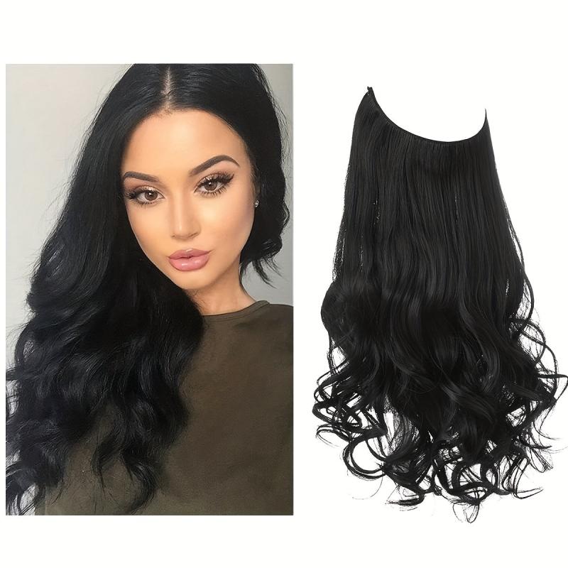 Long Wavy Curly Synthetic Hair Extension with Adjustable Transparent Headband