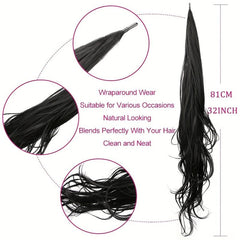 Long Curly Wavy Synthetic Ponytail Extensions 28 Cm