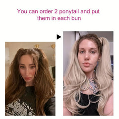 Long Curly Wavy Synthetic Ponytail Extensions 28 Cm