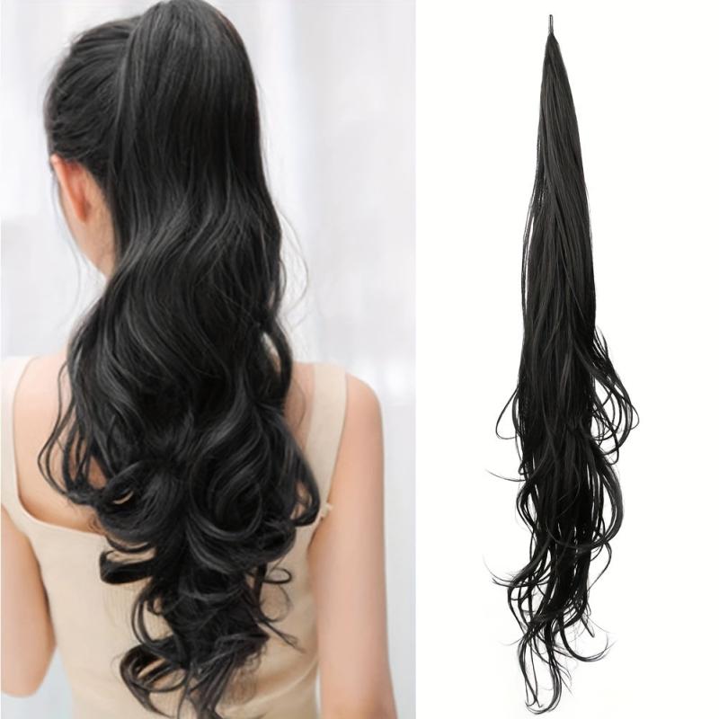 Long Curly Wavy Synthetic Ponytail Extensions 28 Cm