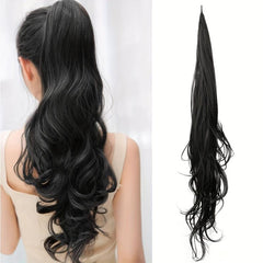 Long Curly Wavy Synthetic Ponytail Extensions 28 Cm