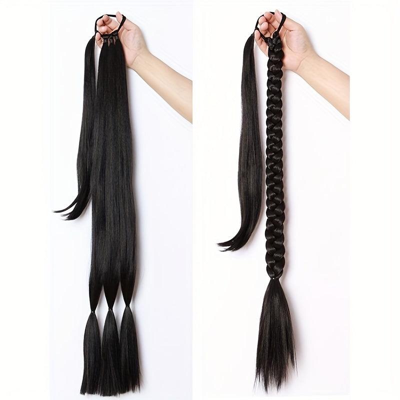 36 Cm Long Braided Ponytail Hair Extensions Straight