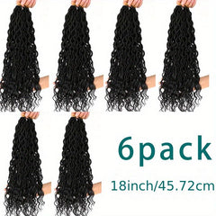 6 Pack Curly Faux Locs Crochet Hair Extensions 45 72 Cm Deep Wave Braiding Hair