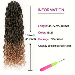 6 Pack Curly Faux Locs Crochet Hair Extensions 45 72 Cm Deep Wave Braiding Hair