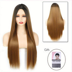 Long Straight Heat Resistant Wig Grey for Women